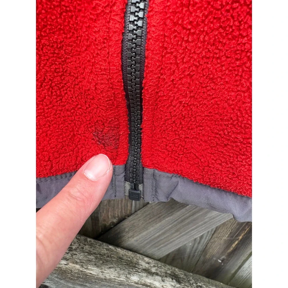 The North Face Denali Fleece Jacket Kids XS Red Grey Full Zip Denali Coat